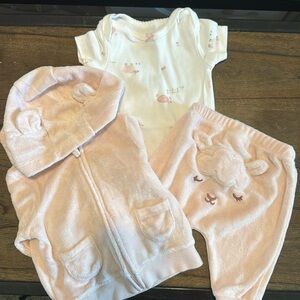 Carters Girl Sheep matching set 3 months